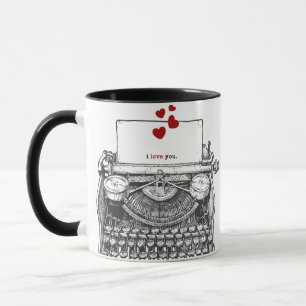 I love you   Vintage Typewriter Message Mug