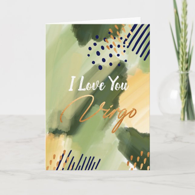 “I Love You, Virgo” Zodiac Abstract Card (Front)