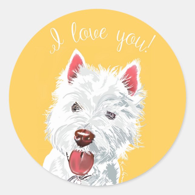 I love you westie stickers (Front)