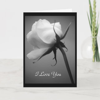 I Love You - White Rose Card