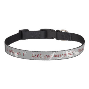 I love you. Will you marry me brocade dog collar