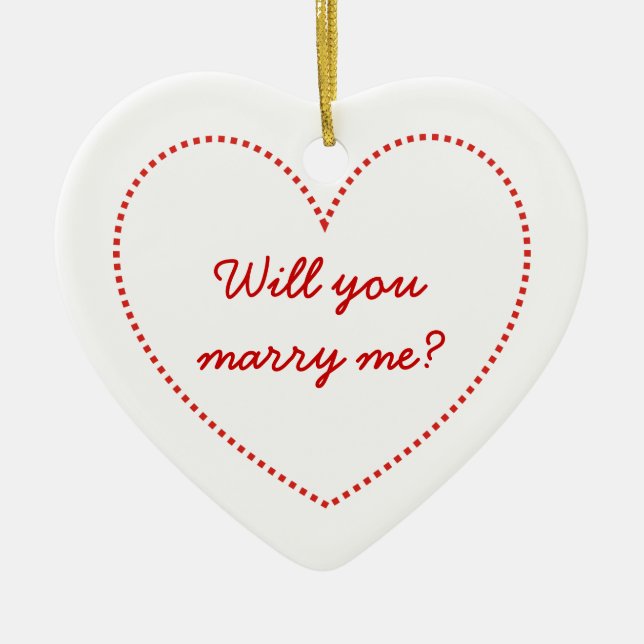 I love you. Will you marry me? Ceramic Tree Decoration (Front)