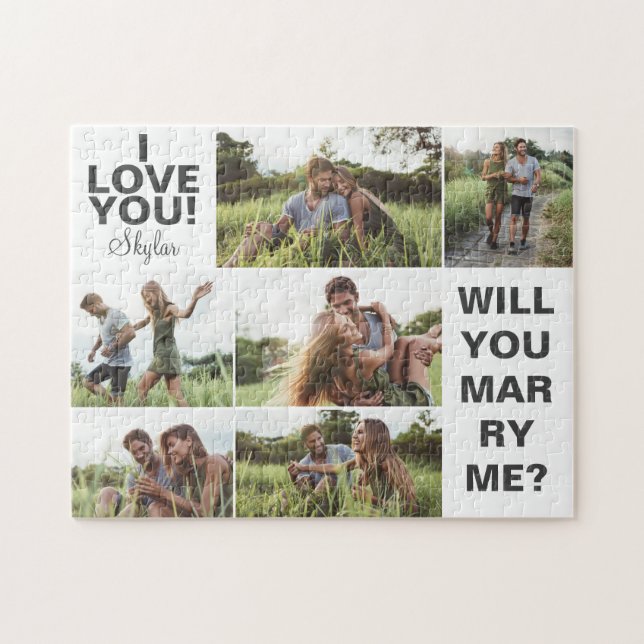 I Love You! Will You Marry Me Photo Collage Jigsaw Puzzle (Horizontal)
