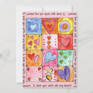 I love you with all my heart holiday card