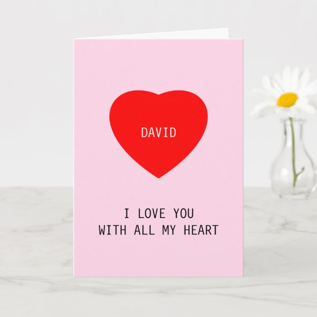 I Love You with All My Heart Love Anniversary Card (Small Plant)