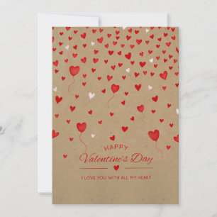 I Love You With All My Heart Valentine's Day Card