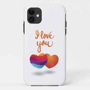 I love You with Couple of Hearts iPhone 11 Case