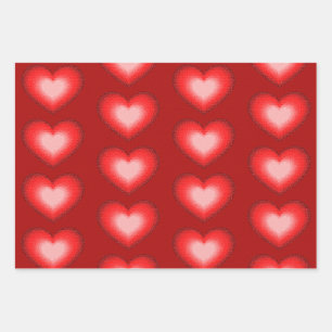 I love you with hearts! wrapping paper sheet