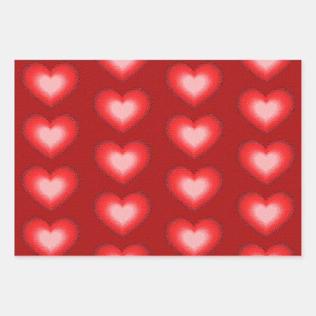 I love you with hearts! wrapping paper sheet (Front)