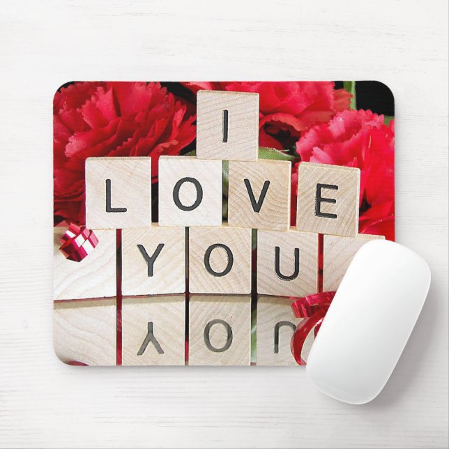 I Love You With Joy Reflection Mouse Mat (With Mouse)