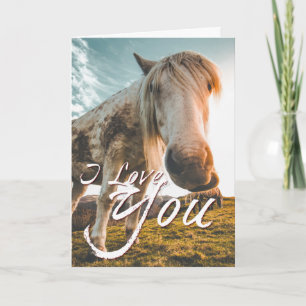 I love you with looking Horse Card
