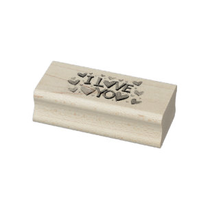 I Love You With Many Hearts Rubber Stamp