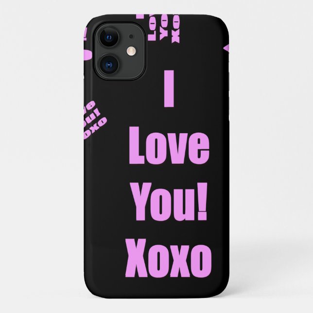 I Love You with Pink Lettering Case-Mate iPhone Case (Back)