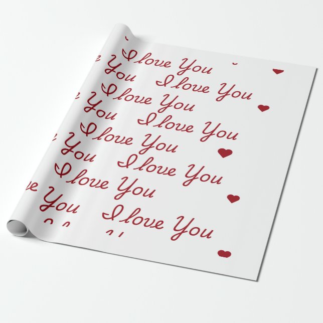 I Love You Wrapping Paper  (Unrolled)