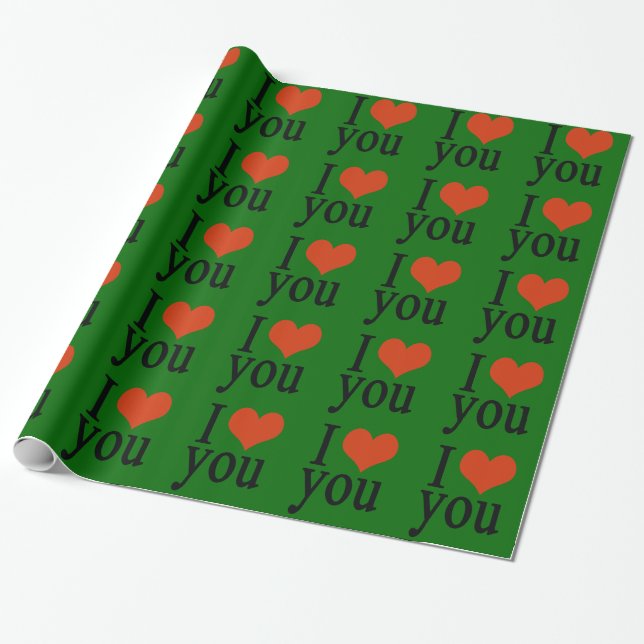 I love you wrapping paper (Unrolled)