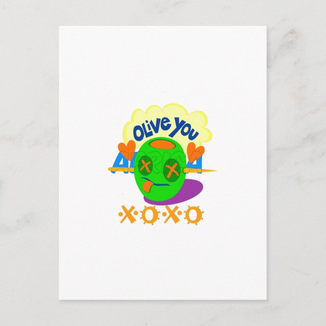 I Love You XOXO beautiful amazing Graphic text Art Postcard (Front)