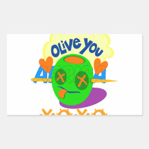 I Love You XOXO beautiful amazing Graphic text Art Rectangular Sticker