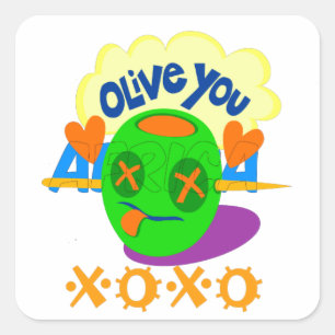 I Love You XOXO beautiful amazing Graphic text Art Square Sticker
