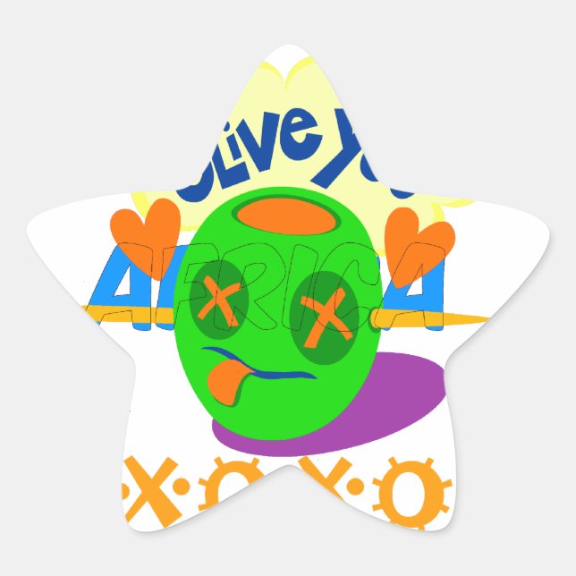 I Love You XOXO beautiful amazing Graphic text Art Star Sticker (Front)