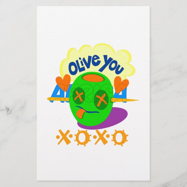 I Love You XOXO beautiful amazing Graphic text Art Stationery (Front)