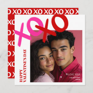 I Love You XOXO Photo Modern Happy Valentines Day Holiday Card