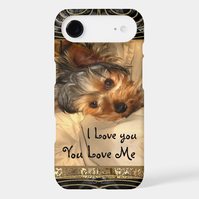 I Love You Yorkie Monogram Case-Mate iPhone Case (Back)