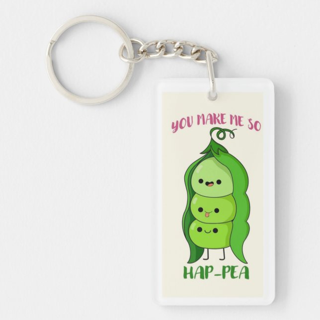 I love you, you make me happy  key ring (Front)