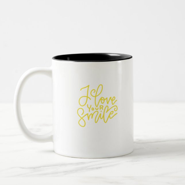 I Love Your Smile Two-Tone Coffee Mug (Left)