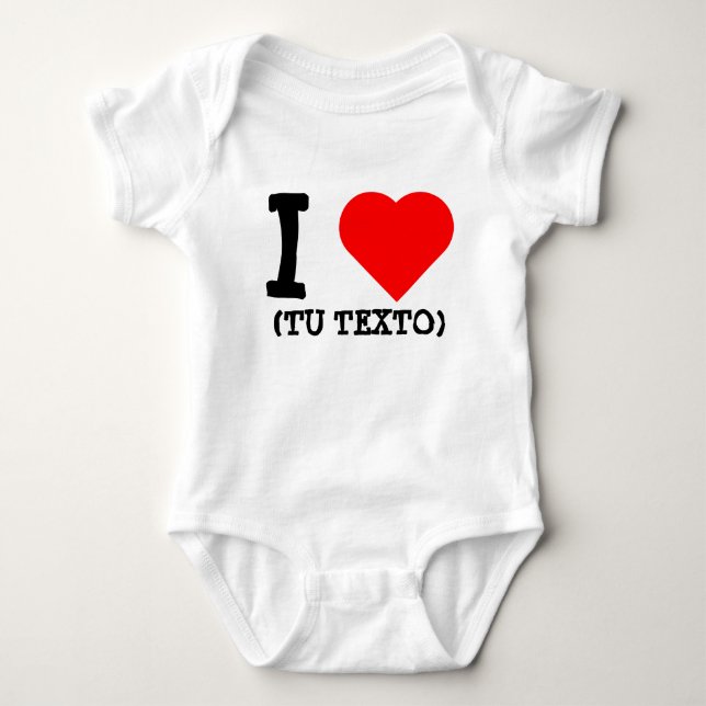 I LOVE + YOUR TEXT BABY BODYSUIT (Front)