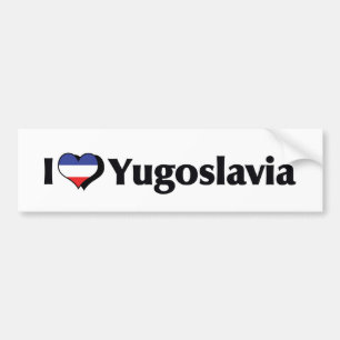 I Love Yugoslavia Flag Bumper Sticker