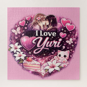 I Love Yuri Kawaii Girls’ Love Anime Aesthetic Jigsaw Puzzle