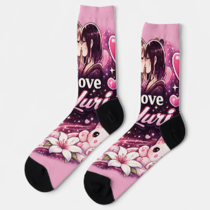 I Love Yuri Kawaii Girls’ Love Anime Aesthetic Socks
