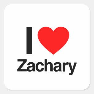 i love zachary square sticker
