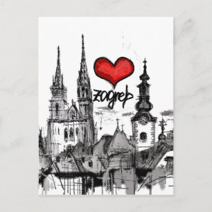 i love Zagreb Postcard