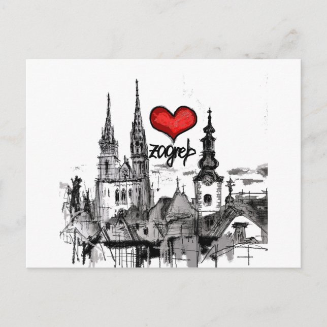 i love Zagreb Postcard (Front)