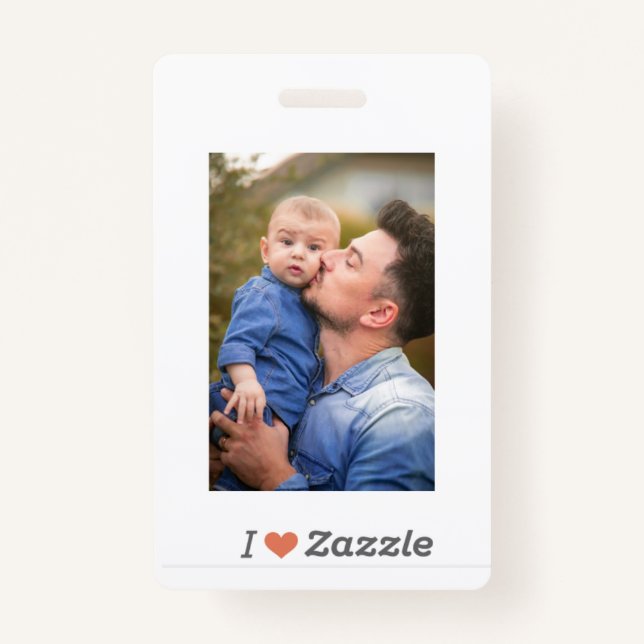 I Love Zazzle Father's day Badge ID Badge (Back)