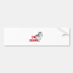 i love zebra bumper sticker