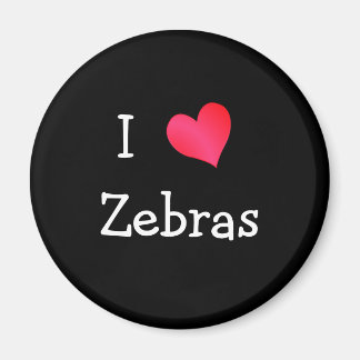 I Love Zebras Magnet