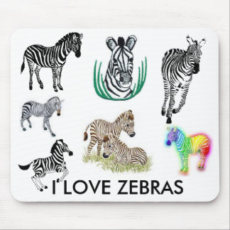 I Love Zebras Mousepad