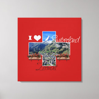 I love Zermatt, Switzerland - Wrapped Canvas
