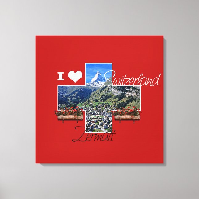 I love Zermatt, Switzerland - Wrapped Canvas (Front)