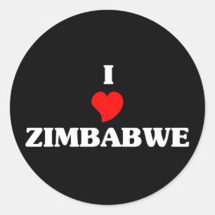 I Love Zimbabwe Classic Round Sticker