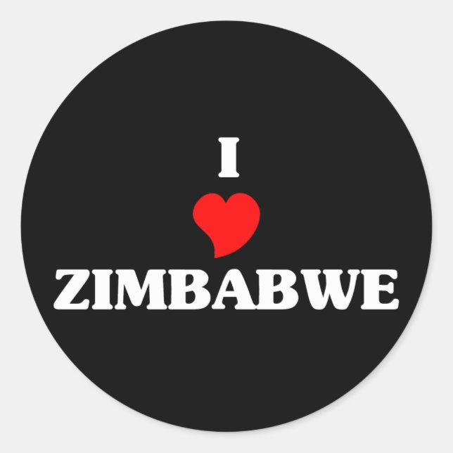 I Love Zimbabwe Classic Round Sticker (Front)