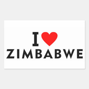 I love zimbabwe country like heart travel tourism rectangular sticker