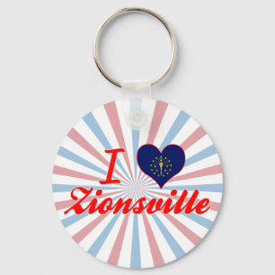 I Love Zionsville, Indiana Key Ring