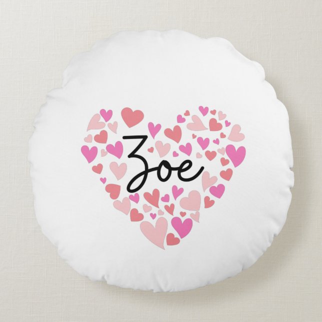 I love Zoe Round Cushion (Front)