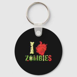 I Love Zombie Typography Made Of Zombies Parts Key Ring