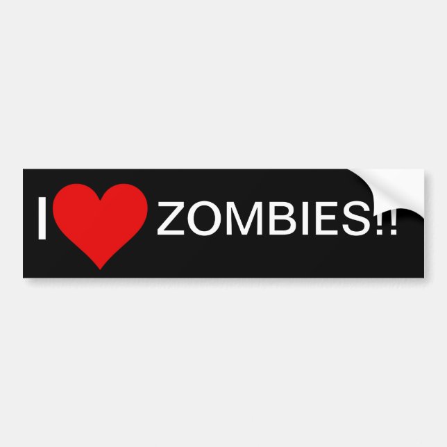 I Love Zombies! Bumper Sticker (Front)
