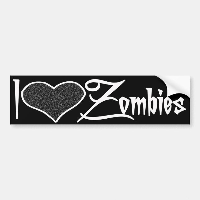 I love Zombies Bumper Sticker (Front)