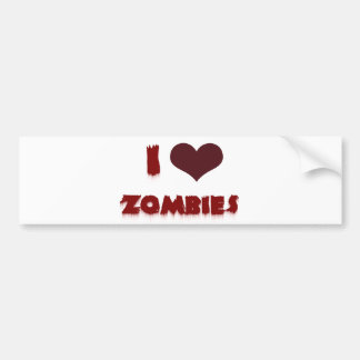 I love zombies bumper sticker